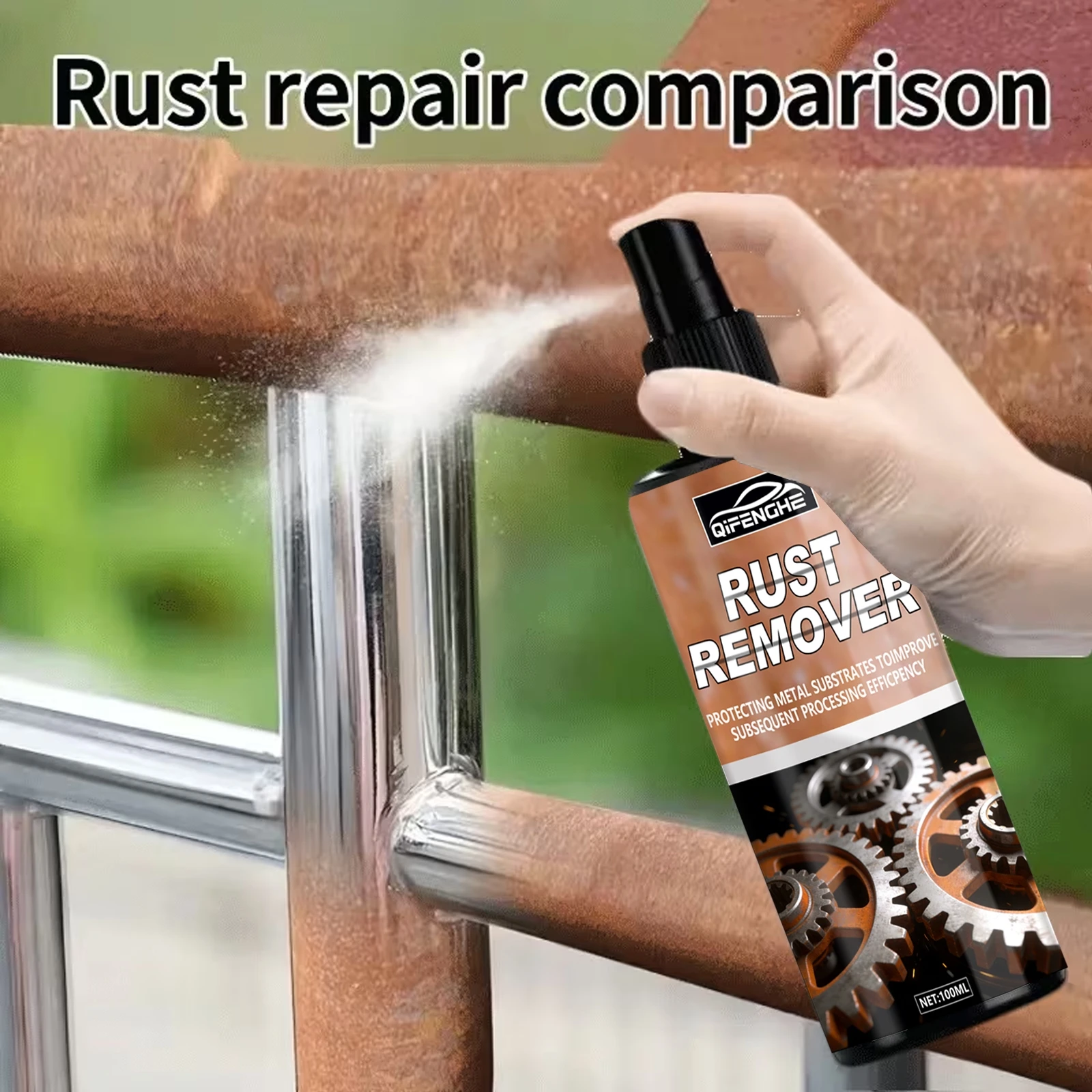 Heavy-Duty Metal Rust Remover Lubricant Spray - Multi-Purpose Brake & Chain Degreaser, Friction-Reducing Formula with Corrosion
