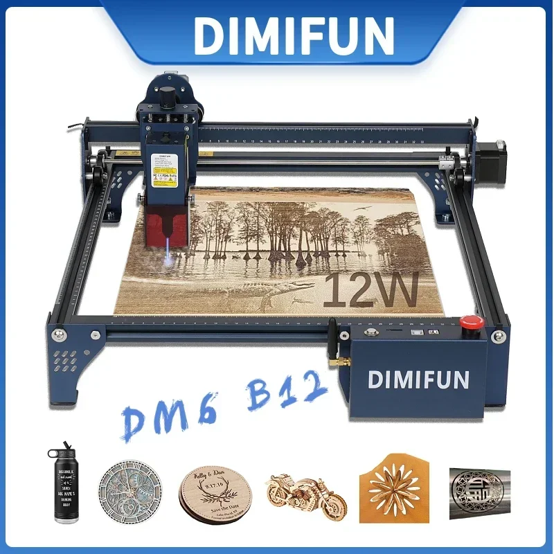 DIMIFUN DM6 Laser Engraver Cutter For Beginners 12000mm/min 60W DIY KIT Phone Connect Woodworking Metal Engraving Machine