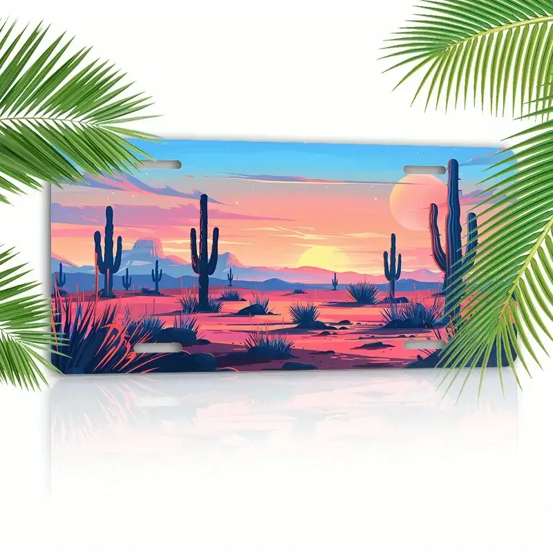 6x12 Inch Arizona Desert Car Front License Plate - UV Printed Aluminum, Scratch-Resistant, Long-Lasting Color, Durable & Stylish