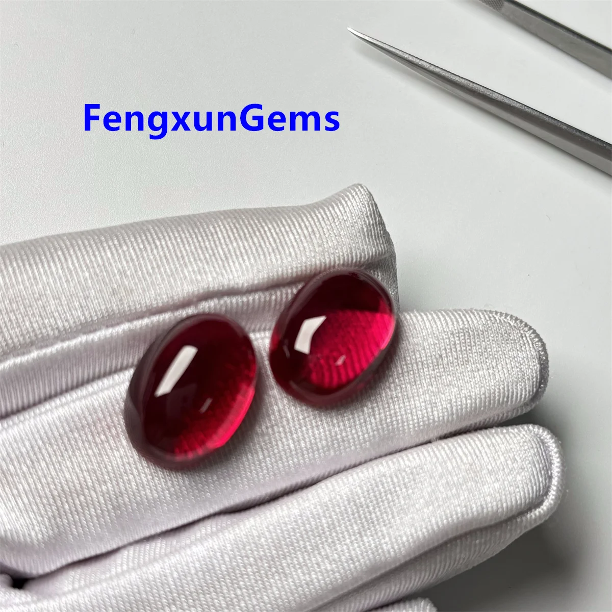 Blood Red Corundum 4x6~18x25mm 1/3/5pcs Oval shape Flat Back Cabochon Loose Synthetic 5# Ruby Beads For Woman\'s Ring Necklace