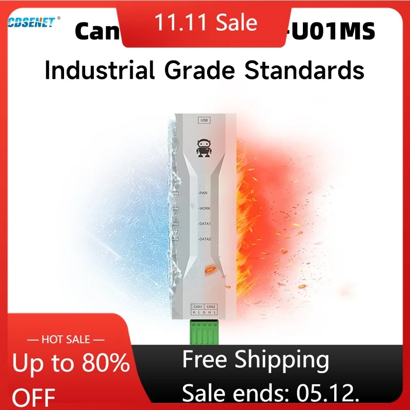 CAN TO USB Converter 2 Ways CAN2.0A CAN2.0B CDSENET ECAN-U01MS Industrial Grad Baut Rate 5k-1M Autosave Data