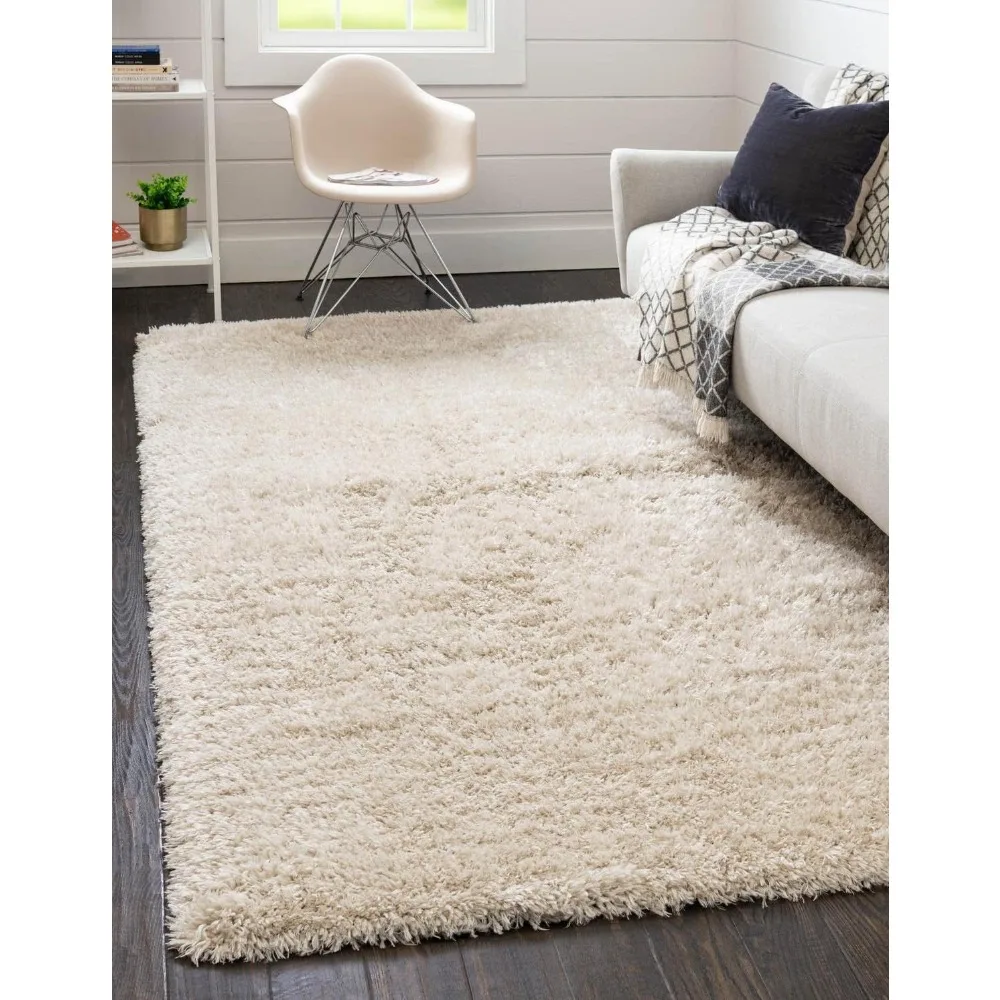 

Infinity Collection Solid Shag Area Rug 8' x 10' Linen Shag Rug Perfect for Living Rooms, Large Dining Rooms, Open Floorplans
