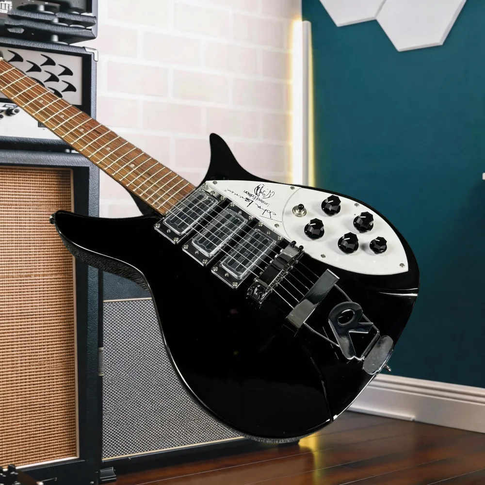 Hot sale Signature 330 Style  Guitar Gloss Black Solid Body 3 Humbucker Pickups R Tailpiece  Guitar