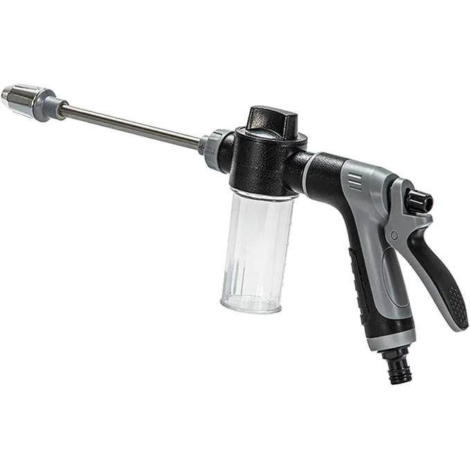 Long Nozzle Car Wash Foam Sprayer, Heavy-Duty Hose Nozzle with Soap Bottle for Cars, Driveways, and Outdoor Cleaning