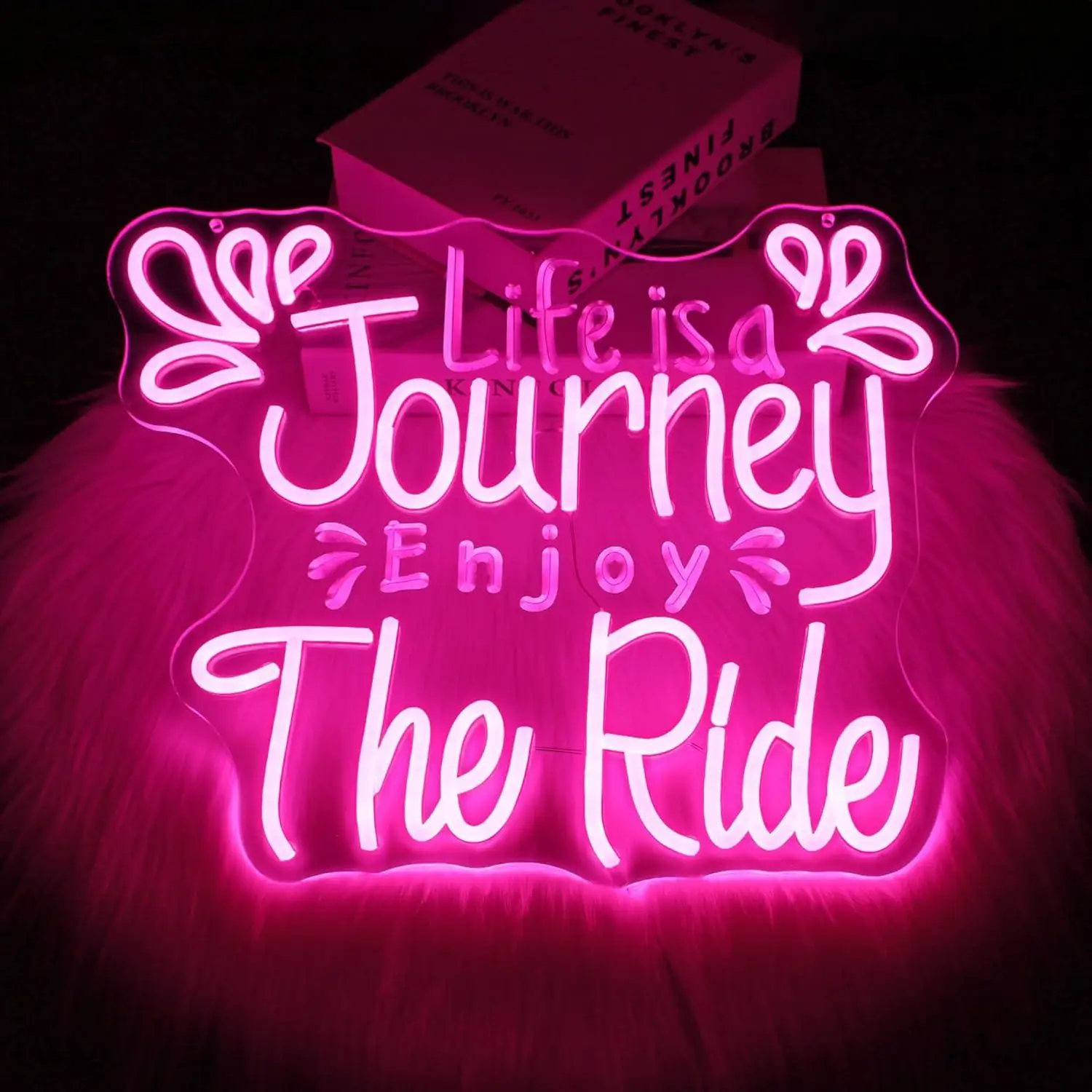 Journey The Ride Neon Sign USB LED Dimmable Neon Lights for Bar Hotel Bedroom Wall Art Decoration Special Gifts Night Light