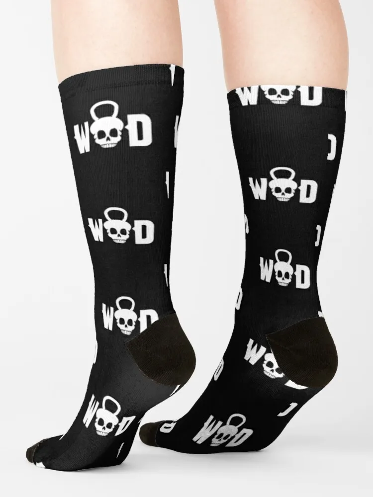 WOD-calcetines de entrenamiento para hombre y mujer, medias de moda para Crossfit, regalo divertido