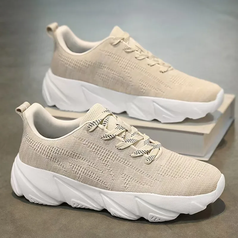 

Men's Spring and Summer Casual Sports Shoes Made of Woven Elastic Fabric Breathable and Highly Elastic Soft Sole Running Shoes