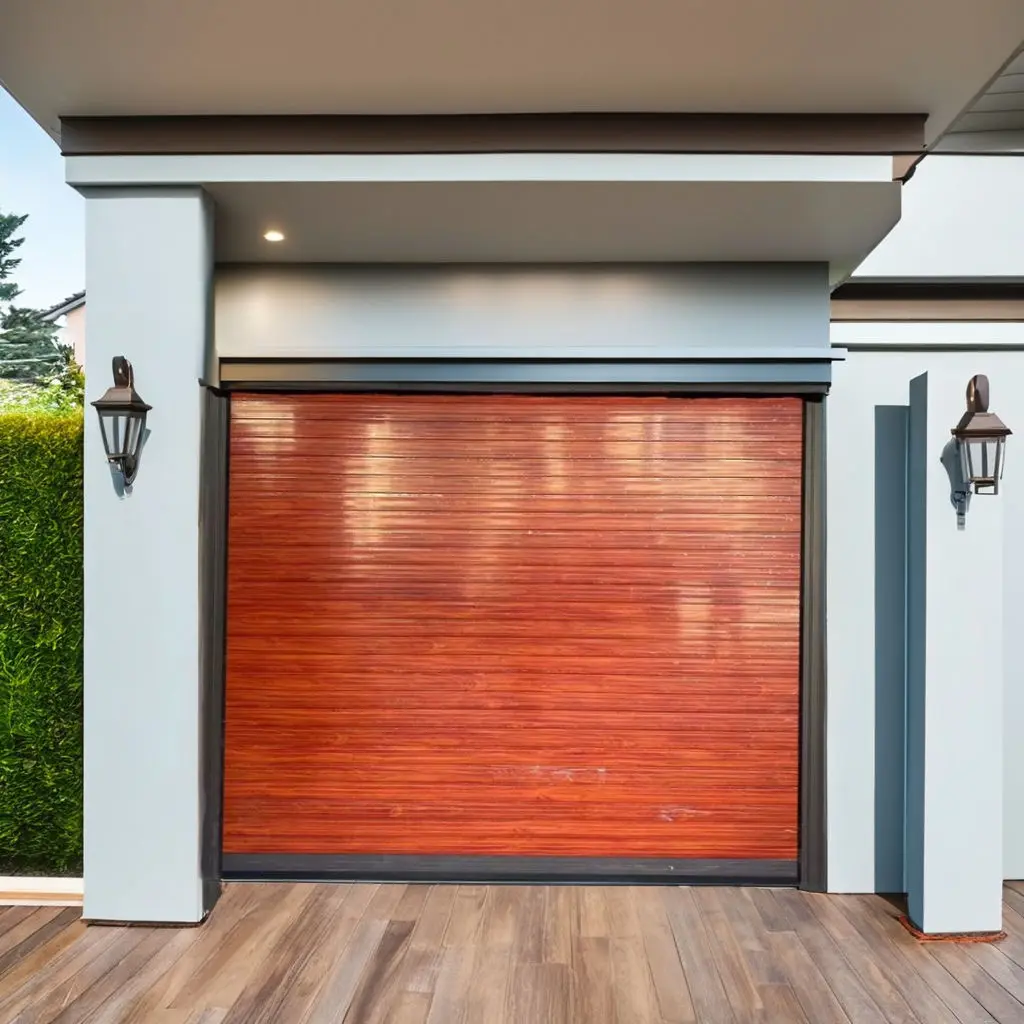 New Design Rust Proof Wood Grain Aluminum Alloy Garage Door Electric Rolling Shutter Garage Doors Easy To Clean Garage Doors