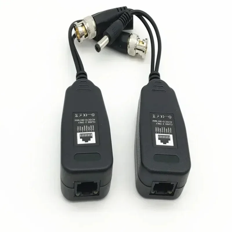 Balun d'alimentation vidéo coaxiale BNC CCTV, 5 paires, émetteur-récepteur vers connecteur CAT5e 6 RJ45, câbles de Transmission HJ55