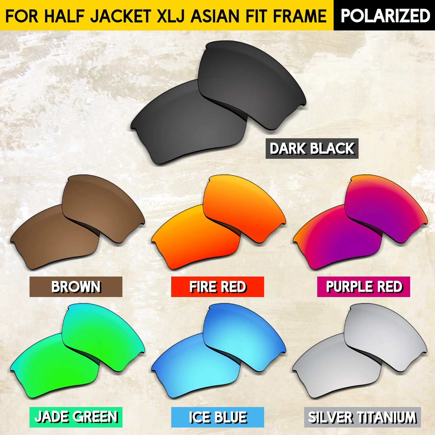 

Thickness of 1.5MM Polarized Replacement Lenses for Oakley Half Jacket XLJ Asian Fit Sunglasses-Multi Colors