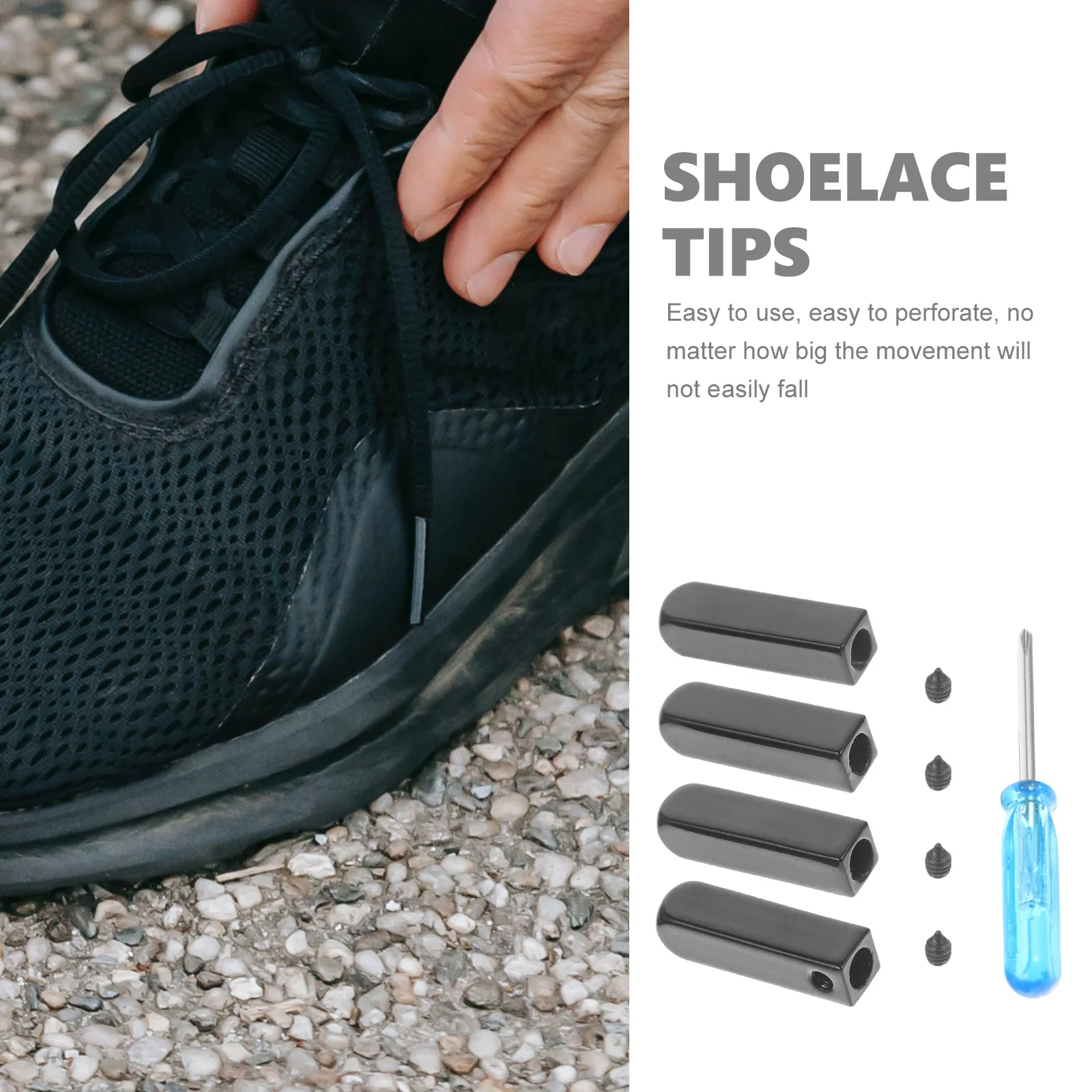 

1Set Metal Aglets Shoelace Tips Replacement for Sneakers Strong Smooth Shoelace Head End Caps Portable Buckle Parts Daily Use