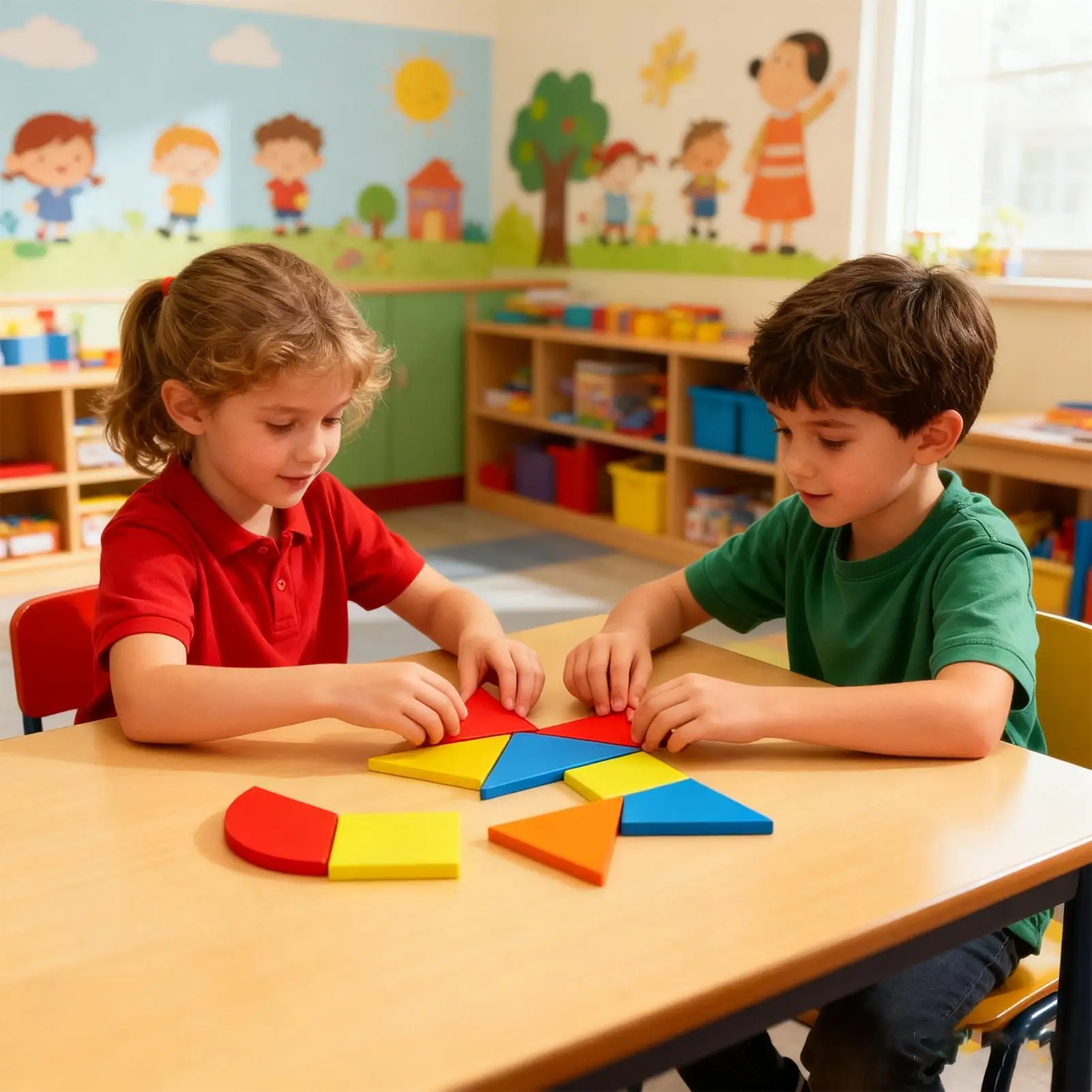 لعبة تانجرامز للأطفال، مكعبات ألغاز تانجرام تفاعلية تعليمية مع مغناطيس للحفلات الليلية في الفصول الدراسية ورياض الأطفال للأولاد