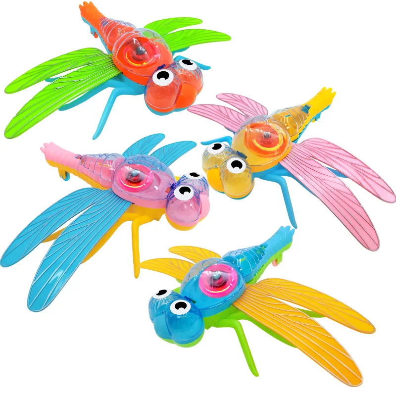 Children's Cartoon Pull String Drawing Dragonfly Funny Puzzle FlashToy Kids Birthday Party Toys