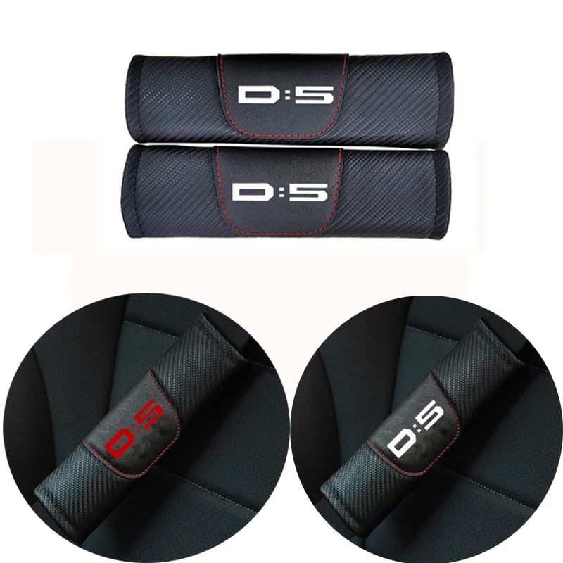 

Car Accessories For Mitsubishi Delica D5 2pcs Carbon Fiber Leather Car Seat Belt Cover Auto Seat Belt Shoulder Pad Car Styling