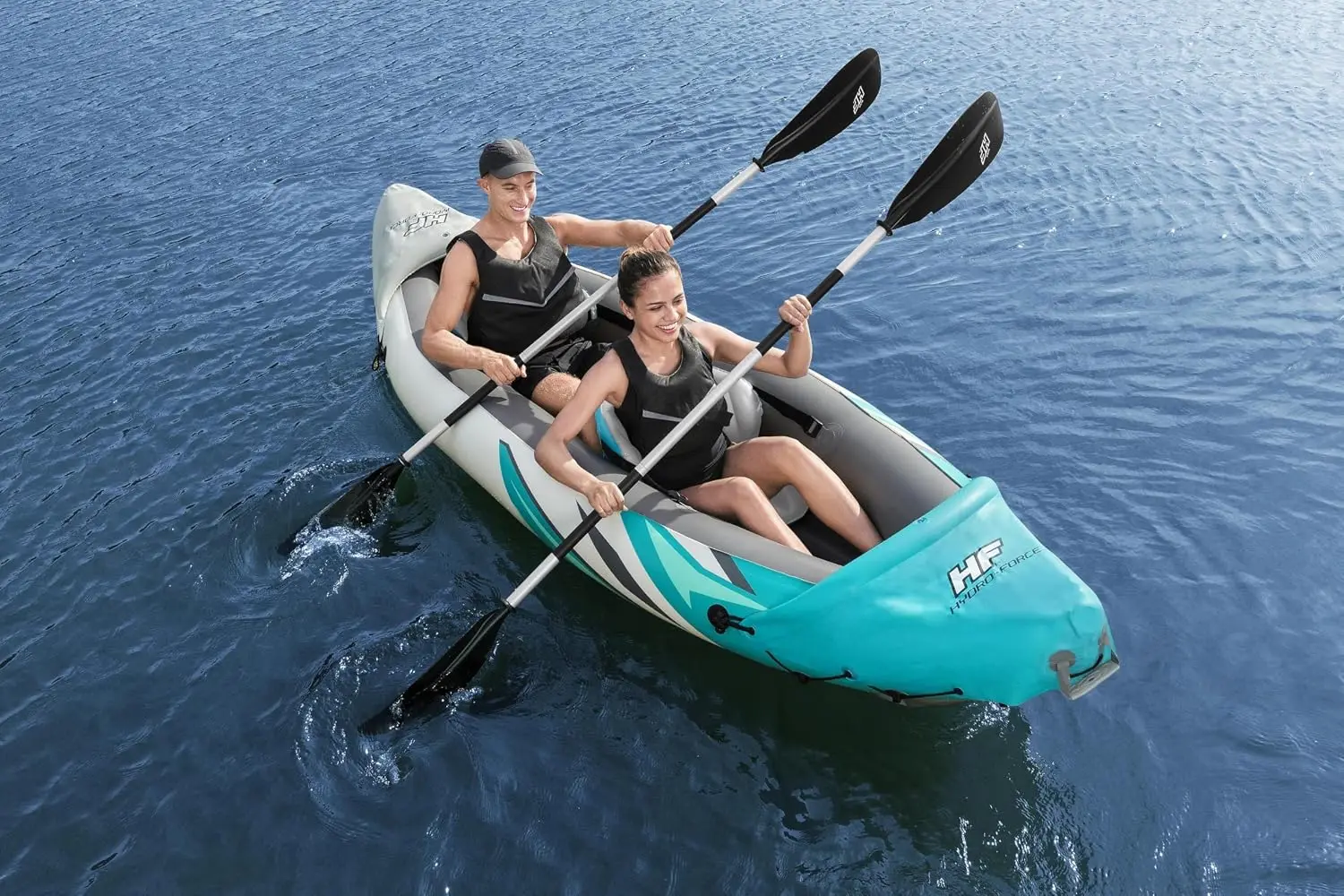 Hydro Force Inflatable Kayak Set | Includes Seat, Paddle, Hand Pump, Storage Carry Bag | Great for Adults, Kids and, Custom