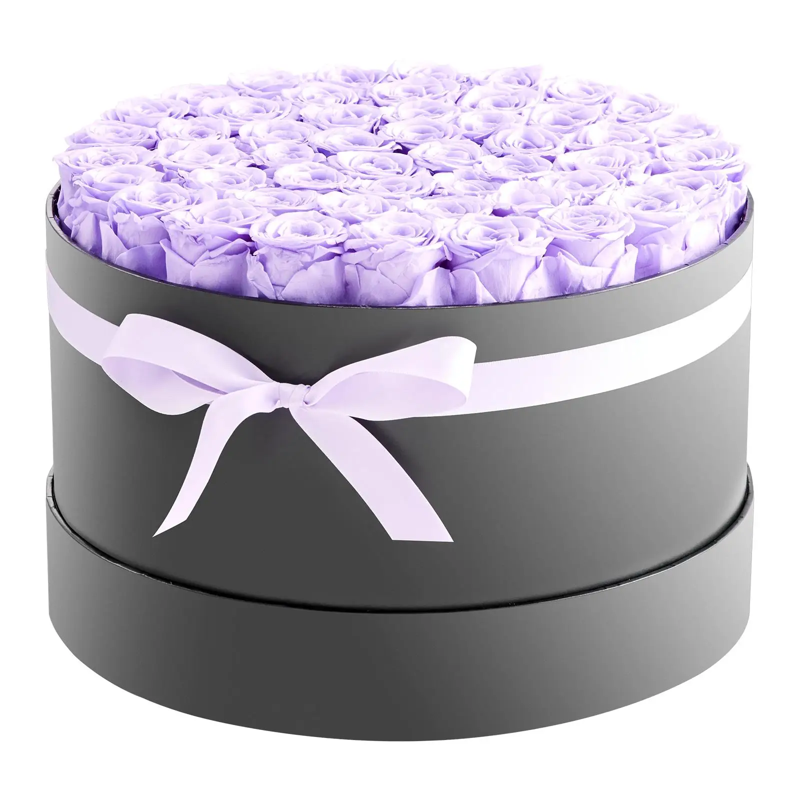 50 Lavender Preserved Roses in Gift Box Eternal Flower Bouquet Birthday Anniversary Valentines Day Christmas Gift for women Wife and Mother