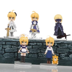 Anime Fate Grand Order 5pcs/set Cute Saber Girls PVC Action Figure Model Doll Toys 5.5cm