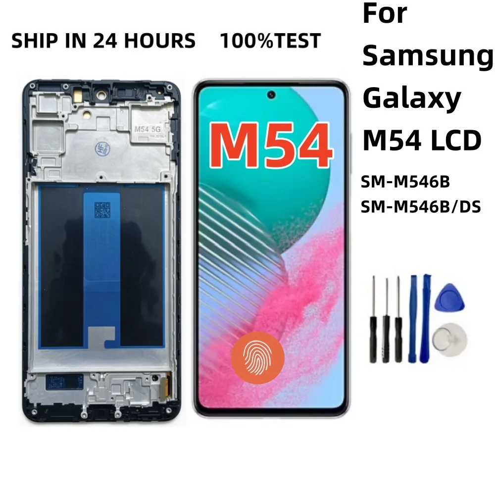 OLED Quality Screen For Samsung M54  5G M546B M546B/DS Display Touch Screen with Frame Digitizer Assembly support fingerprint