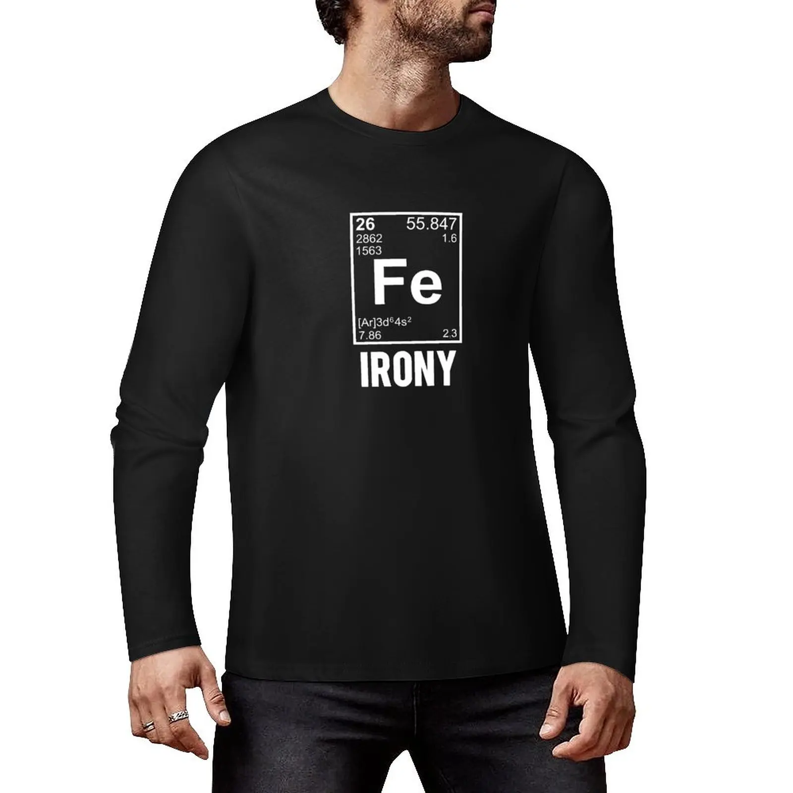 Ironic Chemical Element FE Irony Long T-Shirt black t shirts vintage t shirt mens t shirts pack