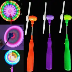 Molino de viento Led brillante, juguete con luz intermitente, música giratoria, forma de tira, Color aleatorio, decoración de fiesta de neón, nuevo