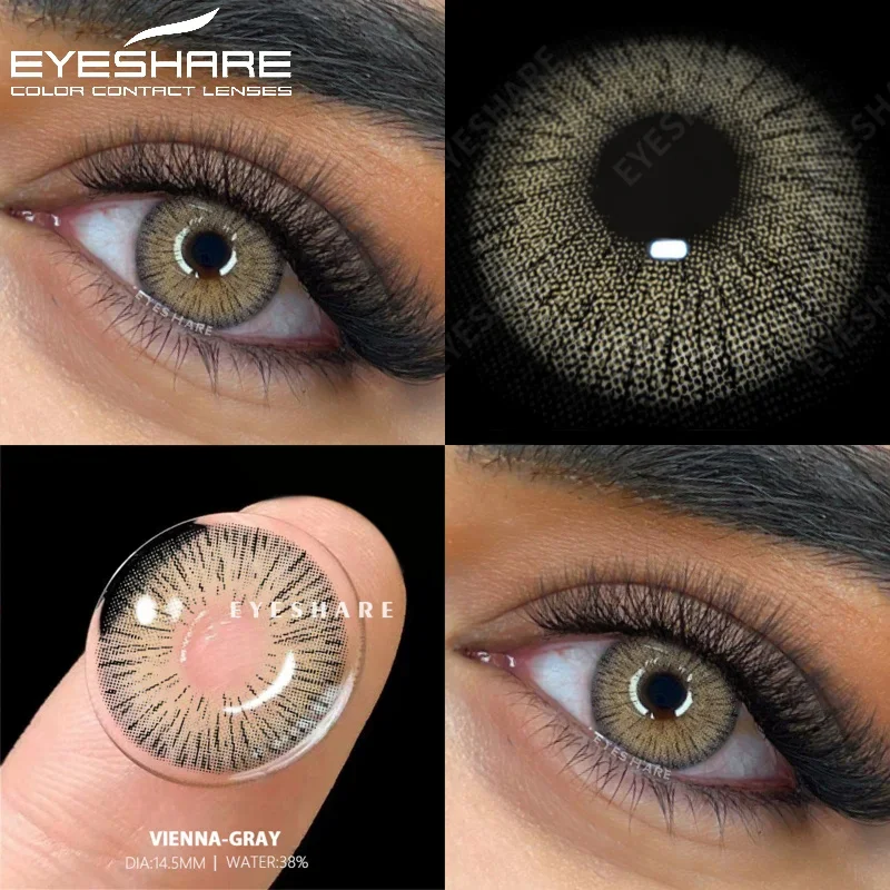 EYESHARE lentes de contacto de Color a la moda para los ojos, lentillas cosméticas de Color azul y gris, lentillas anuales, 1 par