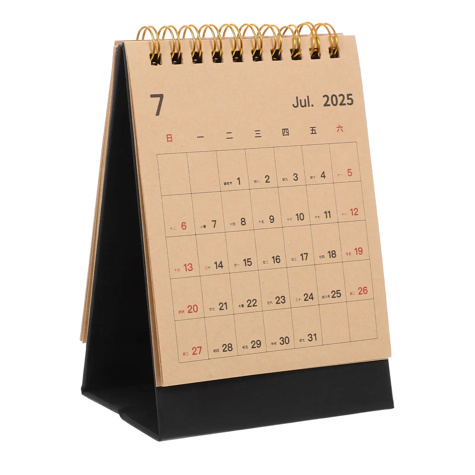 

2025 Standing Desk Calendar Minimalist Spiral Bound Flip Monthly Planner for Office Home School Functional Table Calendar