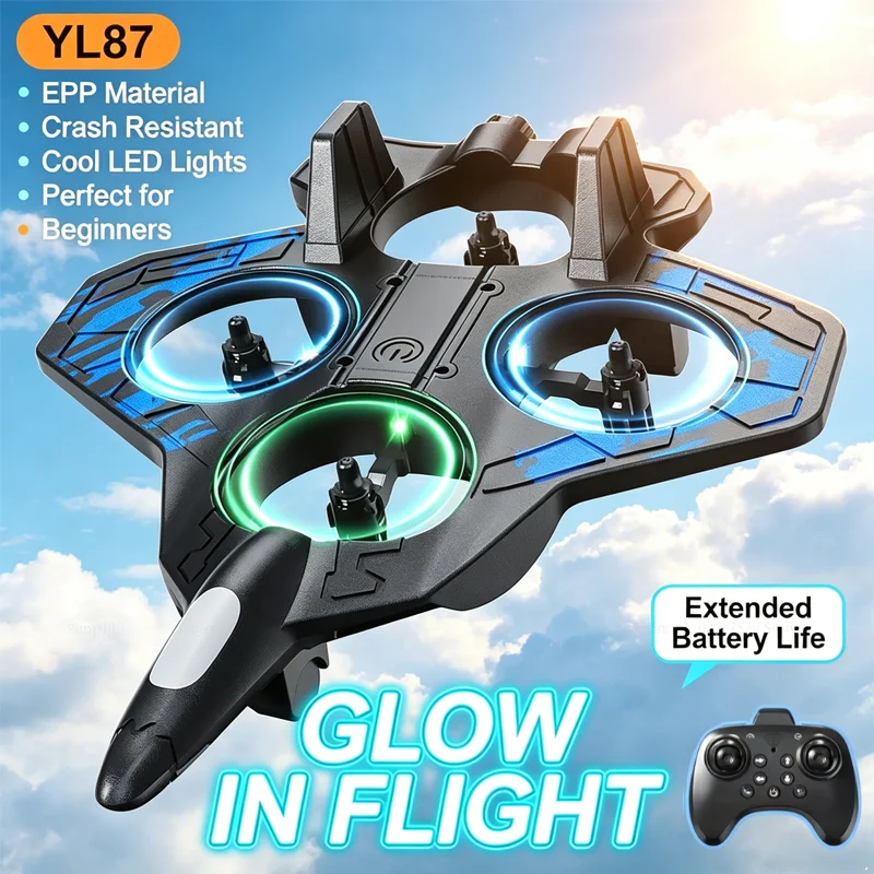 2026 Nnw 2.4G Remote Control Fighter Electric Foam Glider Stunt Tumbling UAV Hovering Helicopter with LED Lights Aircraft Model