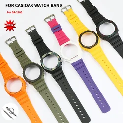 Silicone Watch Strap For Casioak GA2100 GA2110 GAB2100 Rubber Case Bezel Quality And Replacement Watchband Accessories