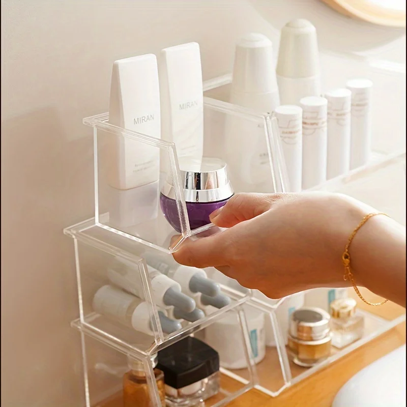 Cosmetics storage rack, lipstick perfume storage rack, layered stackable small tool storage box, stationery storage box