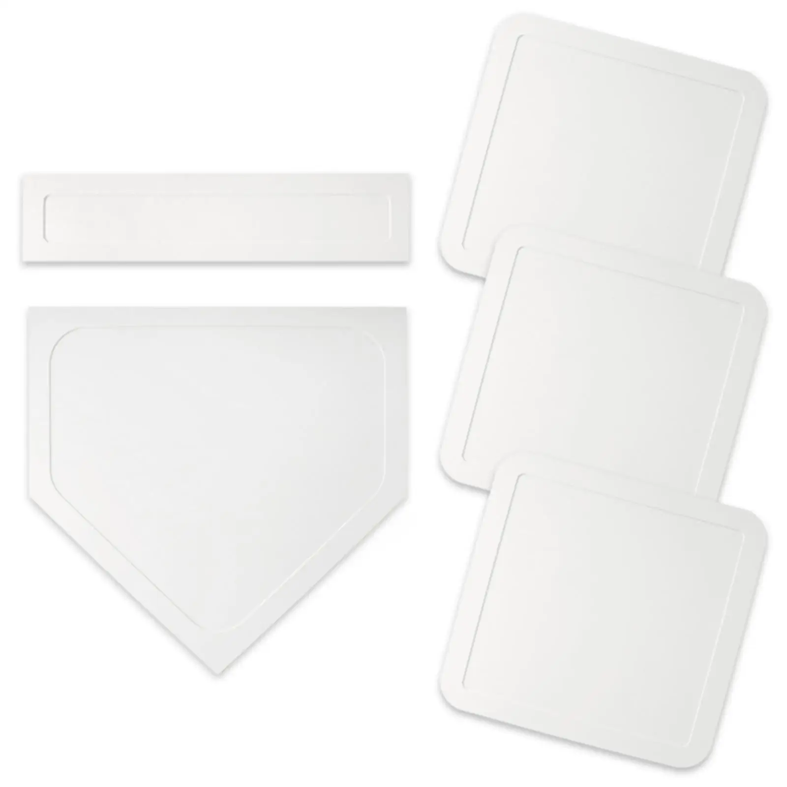 Portable Rubber Baseball Bases Professional Padded Throw Down Plates Flat Profile Safe for Youth Training