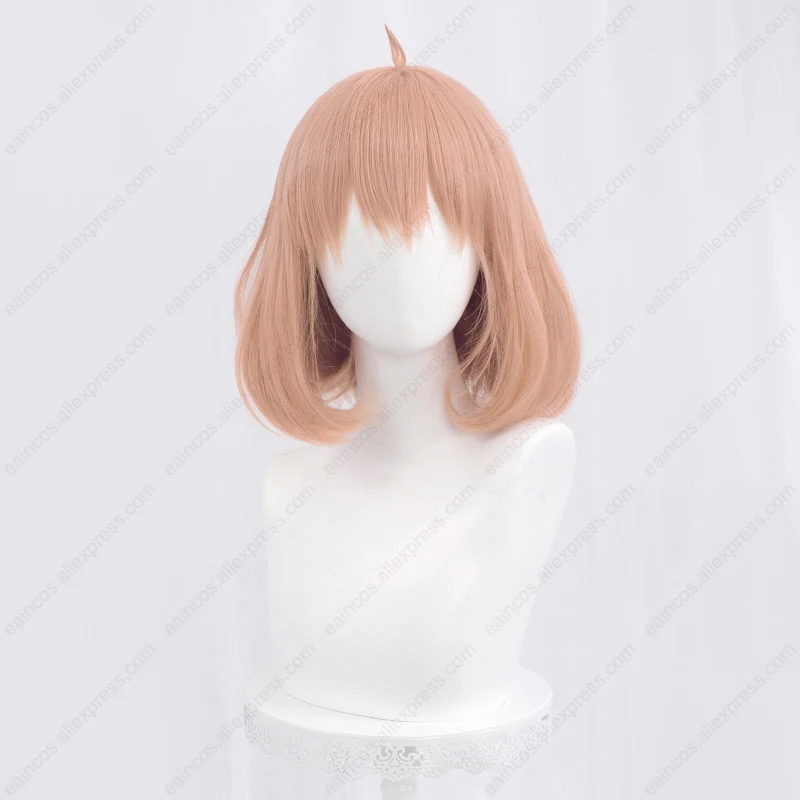 Anime Mirai Kuriyama Cosplay Perruque, Kyokai no oke Mi35 cm Orange Rose Perruques Courtes, Chaleur Degré Cheveux Synthétiques