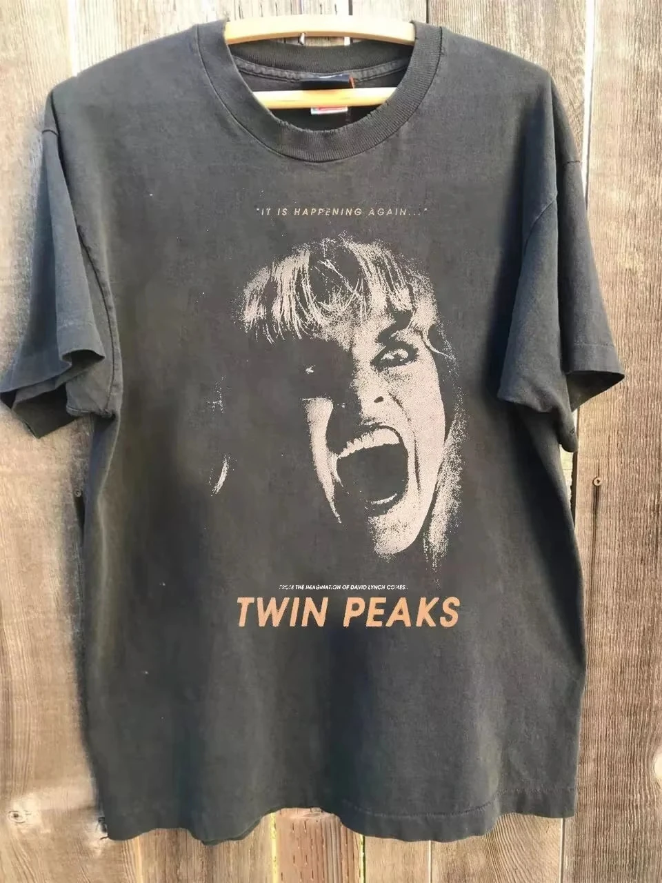 T-shirt imprimé sur le thème des films d'horreur, avec image de l'épisode de la série Twin Peaks, nouvelle collection d'été, style vintage, coupe ample et décontractée, tendance et oversize