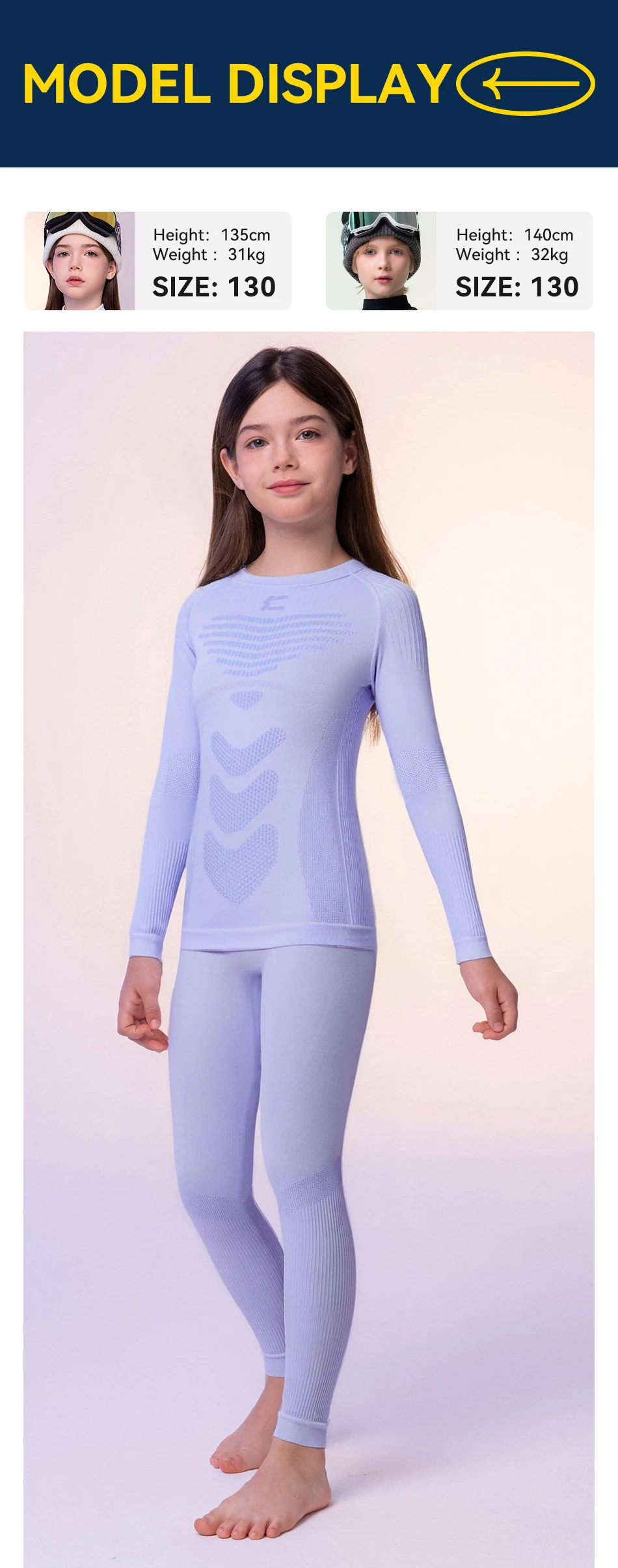 COPOZZ Ski-Thermo-Unterwäsche-Set für Mädchen und Jungen, Kinder, Winter, Outdoor, schnell trocknend, weich, solide, neues Ski-Kleidungsset, Sport – Detail 21