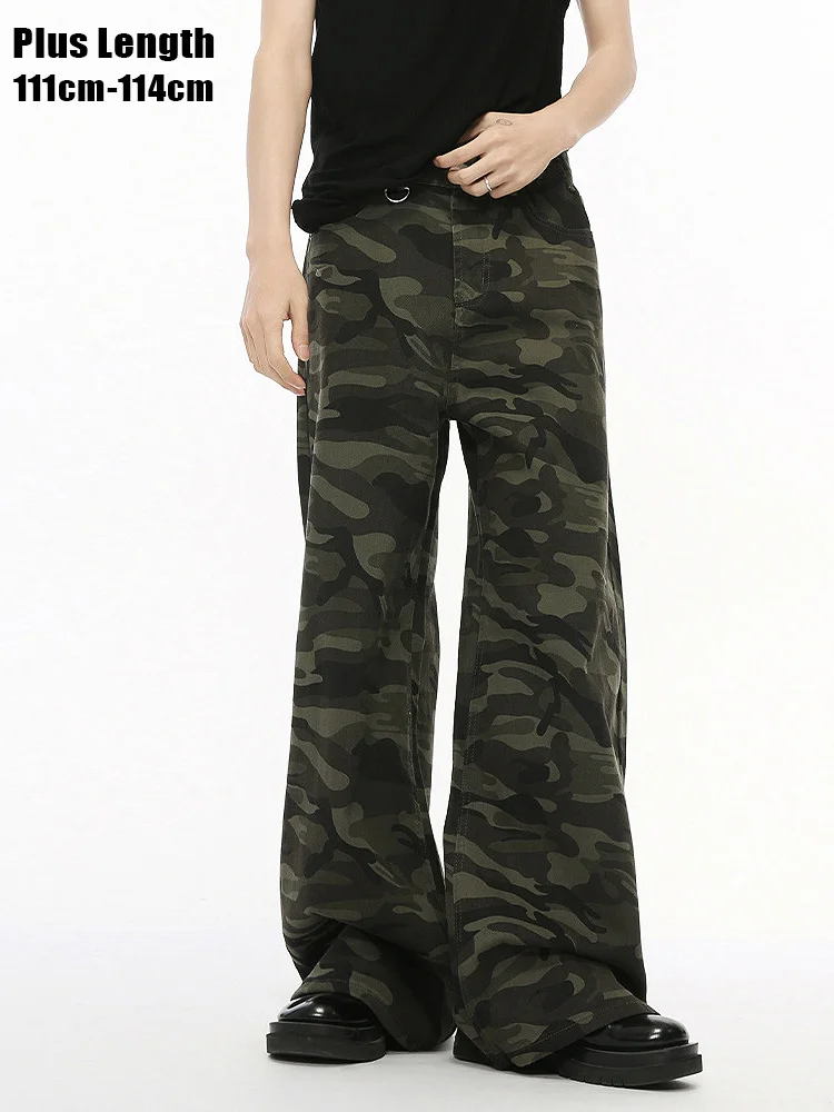 Good Quality Baggy Camo Men's Jeans Wide Leg Washed Denim Pants Loose Casual Trousers for Men Streetwear All Season Plus Length