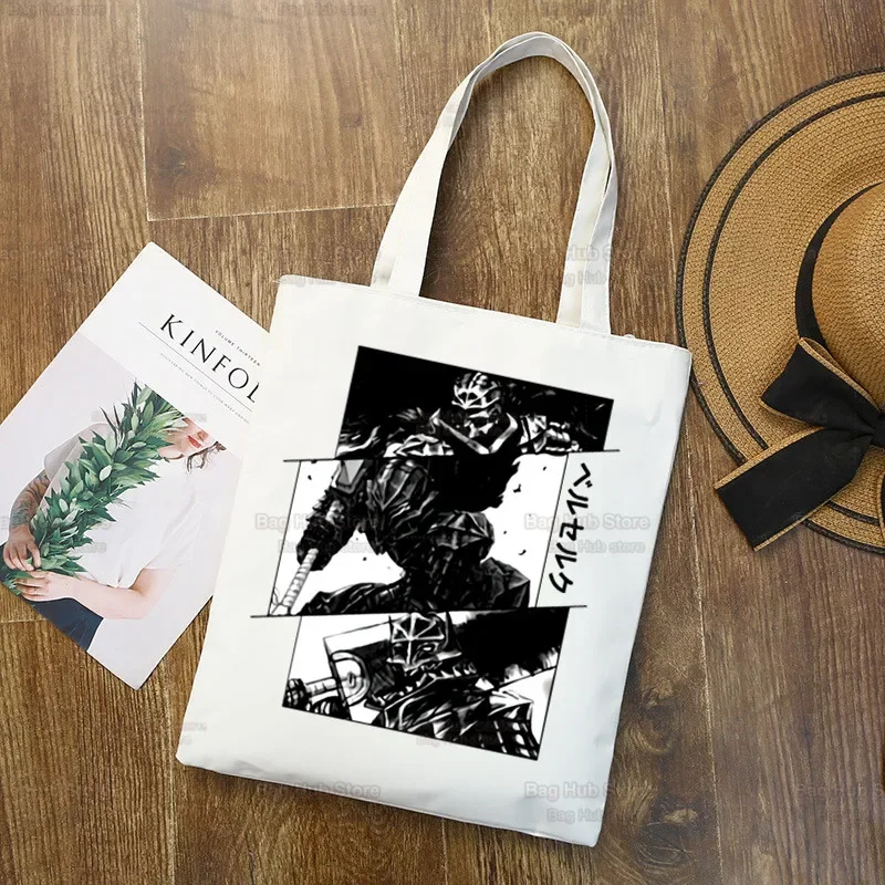 Berserk Guts Shopping Bag Grocery Shopper Swordsman Gatsu Sacrifice Zodd Anime Jute Bag Tote Bag Reusable Bolsa Compra Sacolas