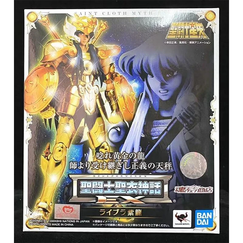 In Stock BANDAI Saint Seiya Saint Cloth Myth Golden Front Libra Purple Dragon Anime Character Model Toy Collection Gift