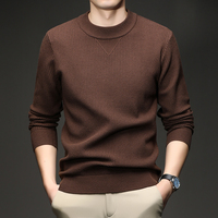 LightLuxury Fashion Spring and Autumn T-shirt Men's Casual Round Neck Autumn and Winter Wool Sweater Men's Top Thin Base Sweater