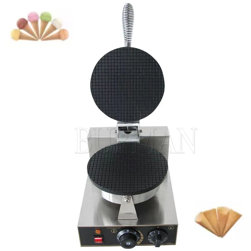 Electric Ice Cream Waffle Cone Maker Non Stick Waffle Cone Machine Big Power Waffle Iron Plate Cake Oven