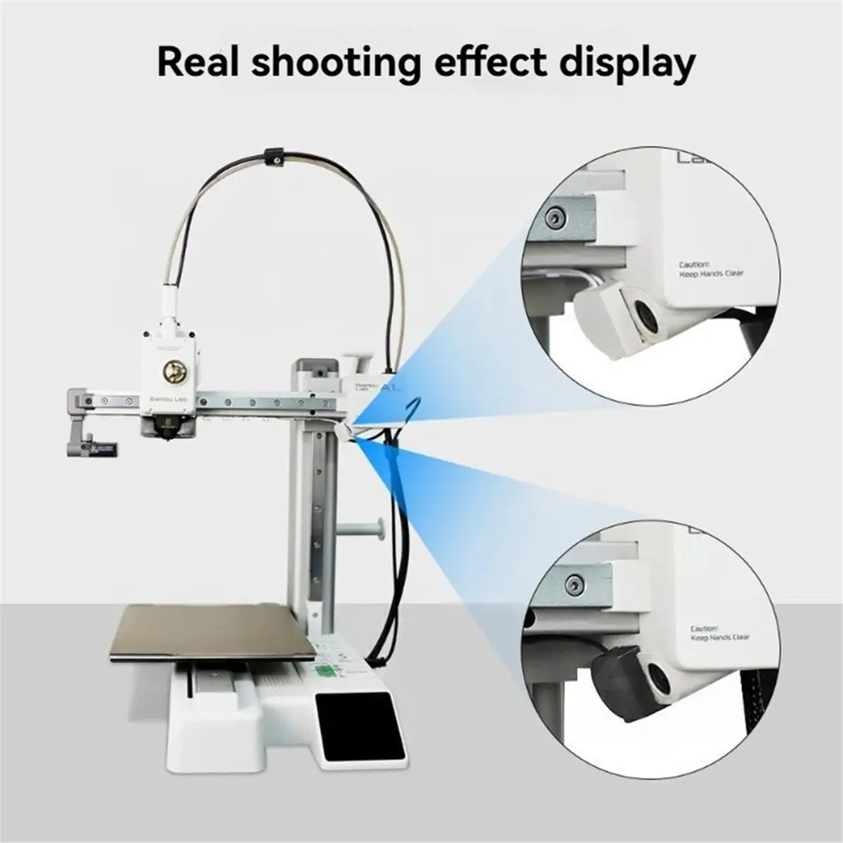 (B63C) LED Light Bar Induction Control 6500K High Brightness Lighting Heat-Resistant for Bambu Lab A1 3D Printer Grey