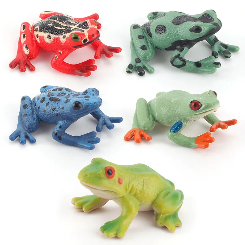 Kids Puzzle Cognitive Amphibians Frogs Toy Model Super Realistic Frogs Spotted Tree Frogs Poisonous Frogs Solid Static Ornaments