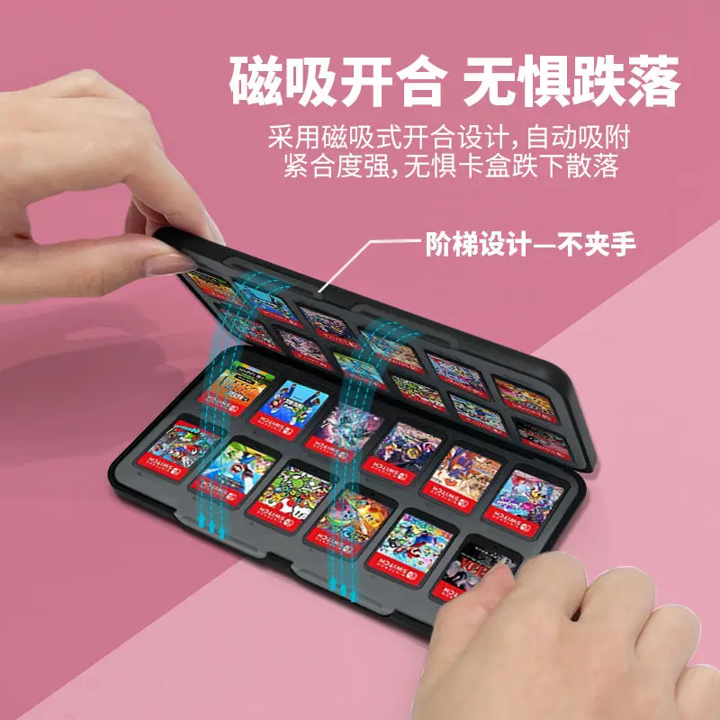 Disney Stitch 24 in 1 Game Card Case Holder for Nintendo Switch Magnetic Cartridge Box for Switch Oled Game Card Box Accessories