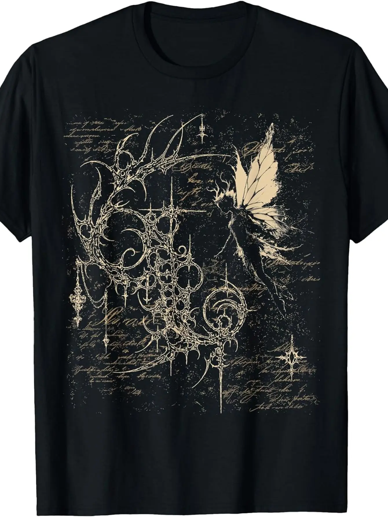 Y2K Grunge Alt Goth Fairy Sigilism Vintage Graphic T-Shirt Funny Crew Neck Tee with Stylish Print Casual  Comfortable Travel Clothing for Fashion Enthusiasts Ideal for Summer, Spring, Fall, And Daily Wear
