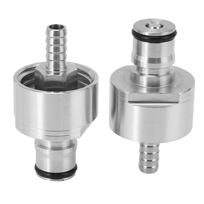 6Pcs 304 Stainless Steel Carbonation Cap 5/16 Inch Barb, Ball Lock Type, Fit Soft Drink PET Bottles, Homebrew Kegging