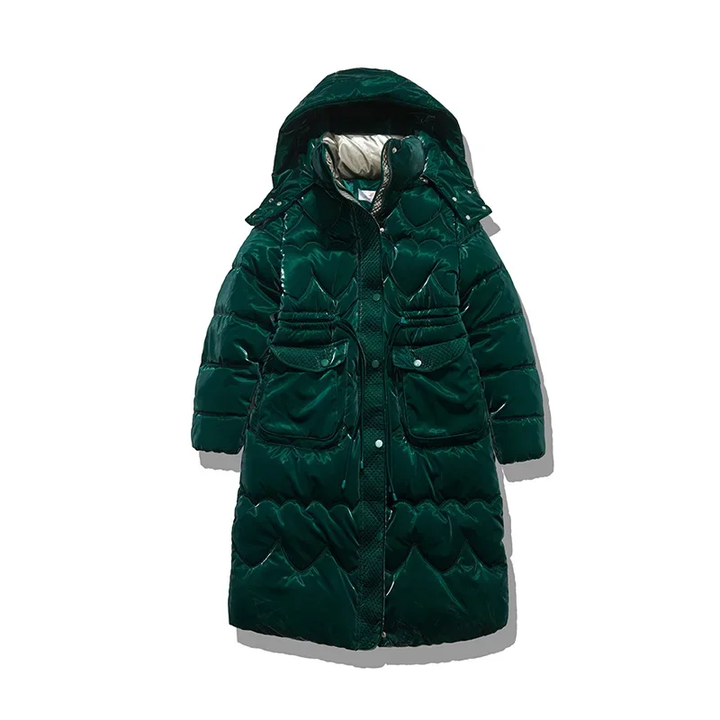 2024 New Winter Women Long Parkas Pockets Thick Warm Hooded Down Cotton Coat Female Loose Puffer Jackets Windproof Snow Overcoat