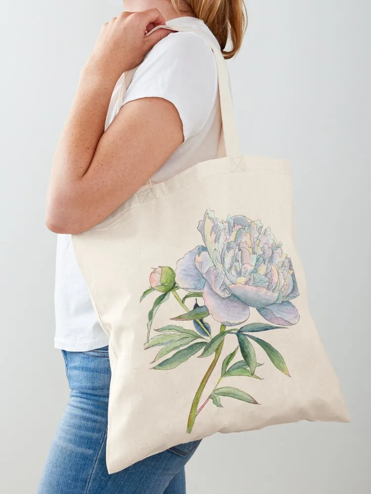 Peony in watercolor and ink by farrahdelle Tote Bag tote bag men Canvas bags luxury women Custom bag