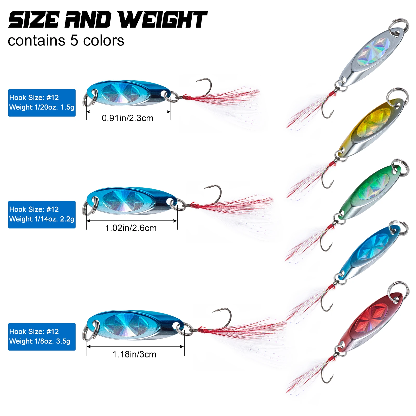 Goture 5pcs10pcs/lot Beveled Cut Spoon 1.5g/2g/7g High-quality Metal Fishing Lure Universal Water Layer Arfitical Bait for Trout