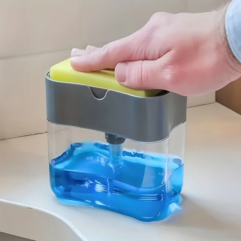 Dishwasher Soap Dispenser With Cleaning Pad, Durable Plastic Compact Kitchen Gadget, Dishwasher Safe