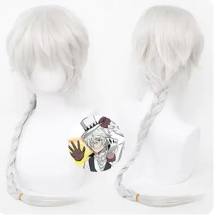 

Anime Bungo Stray Dogs Season 4 Nikolai Gogol Cosplay Wig Bungo Stray Dogs Cosplay Gogol White Long Wigs + Wig Cap