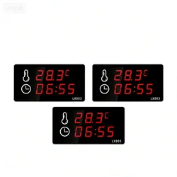 Digital Water Thermometer with dual Waterproof Probe Fast Read for Pool Aquarium Home Fish Tank wall-mounted LED time Display