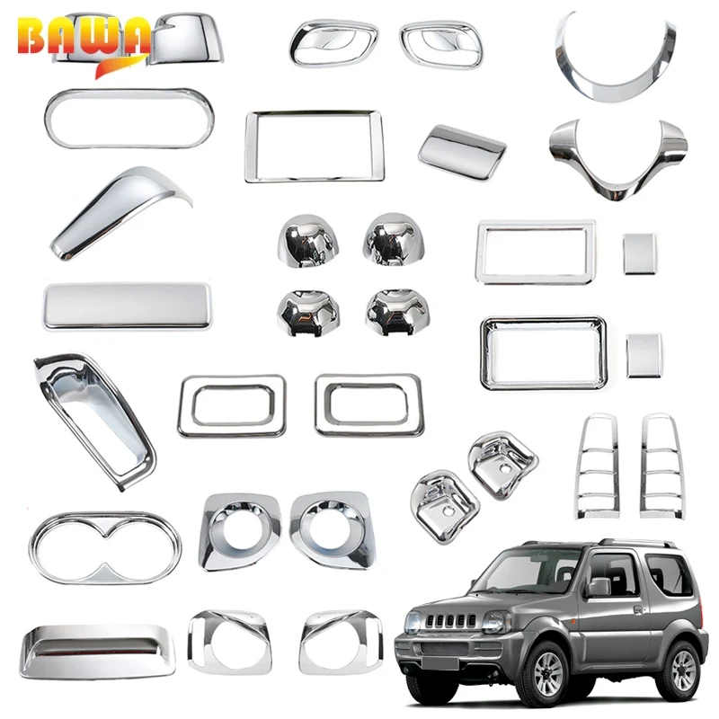 BAWA ABS Chrome Fog Lamp Cup holder Decoration Cover Trim for Suzuki Jimny 2007-2017 Car Interior Accessories